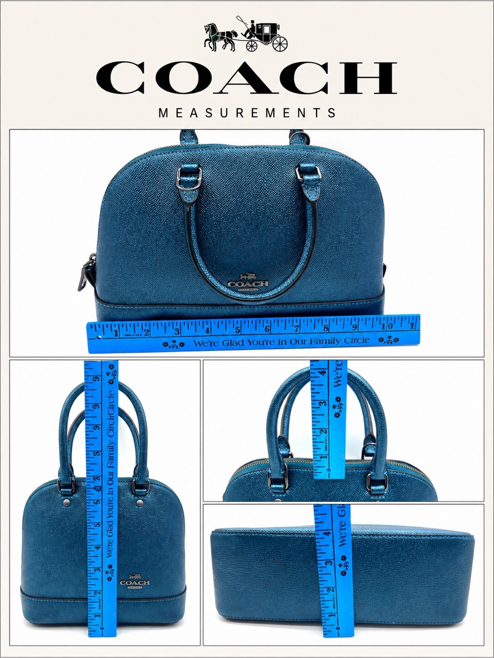 Coach Metallic Blue Mini Sierra Satchel Crossbody Bag - Picture 2 of 16